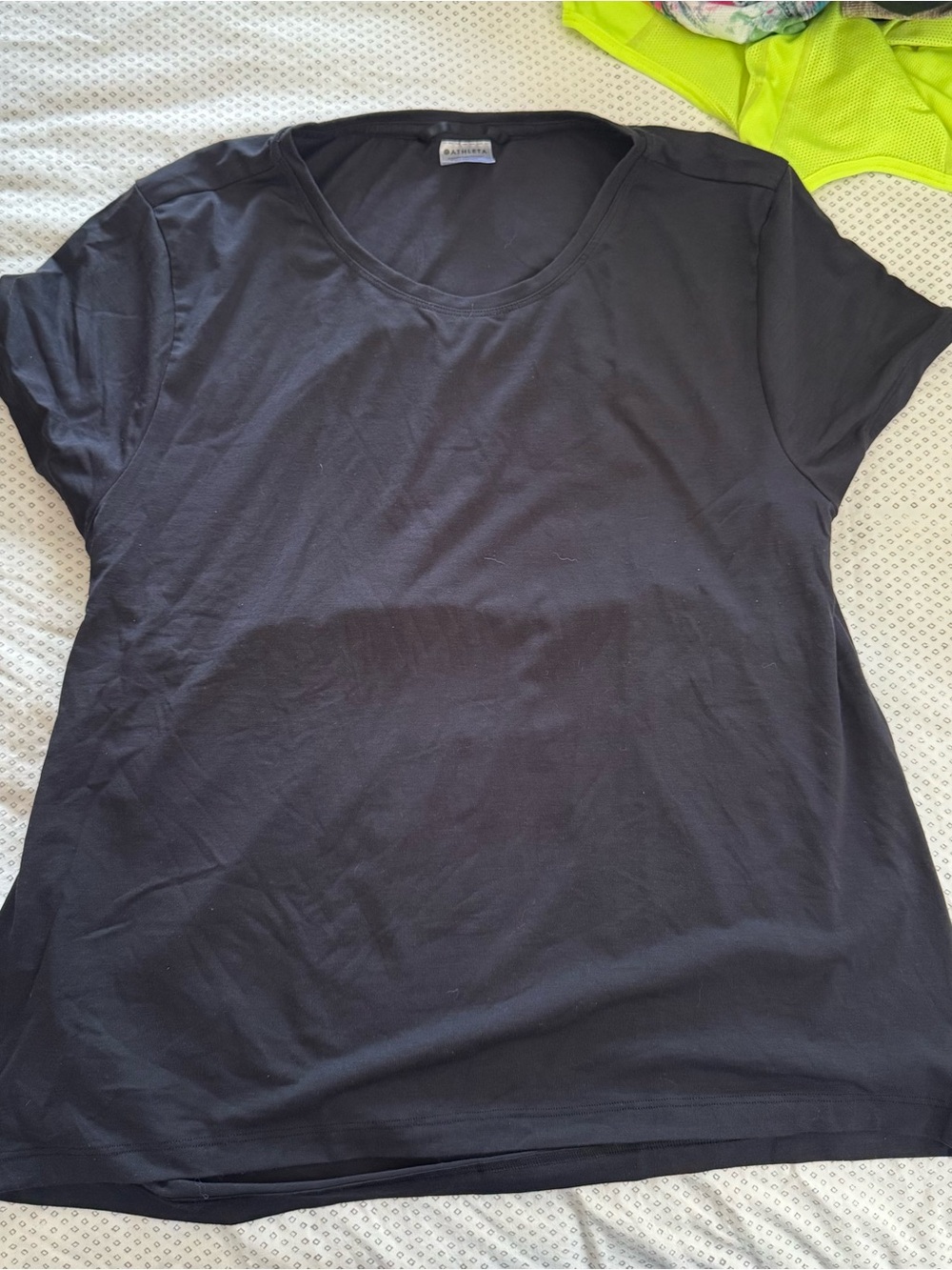 Athleta Black Scoop Neck Short Sleeve Tee